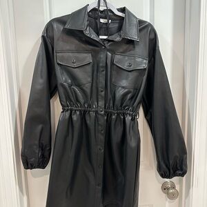 Black Leather Mini Dress